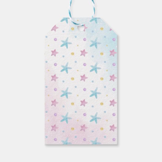 Zeemeermin onder het Zee Verjaardag Dank u Cadeaulabel (Achterkant)