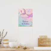 Zeemeermin onder het Zee Verjaardag Welkom Poster (Keuken)