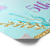 Zeemeermin onder het Zee Verjaardag Welkom Poster (Hoek)