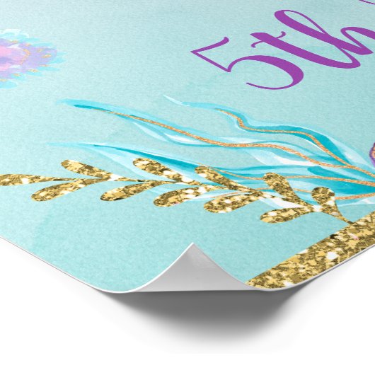 Zeemeermin onder het Zee Verjaardag Welkom Poster (Hoek)