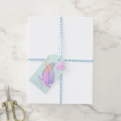 Zeemeermin Onder het Zee Verjaardagsblauw Dank u Cadeaulabel (Met Touw)