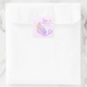 Zeemeermin onder het Zee Verjaardagsfeest Dank u Vierkante Sticker (Tas)