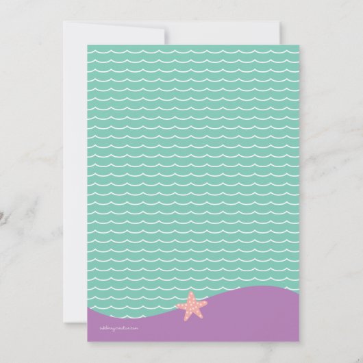 Zeemeermin onder het Zee verjaardagsfeest - school Kaart (Achterkant)