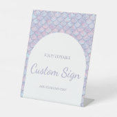 Zeemeermin onder het Zee Verjaardagsfeestbord Reclamebord Met Voetstuk (Voorkant)