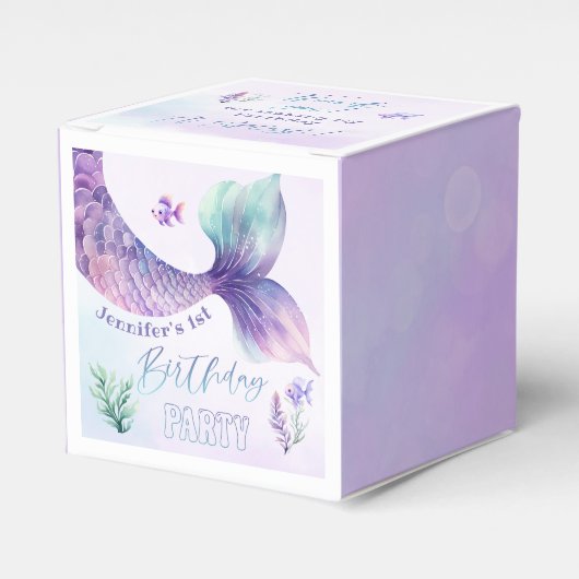 Zeemeermin Onder het zee verjaardagsfeestje dank u Bedankdoosjes (Voorkant Zijde)