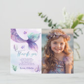 Zeemeermin Onder het zee verjaardagsfeestje dank u Kaart (Staand voorkant)