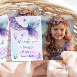 Zeemeermin Onder het zee verjaardagsfeestje dank u Kaart