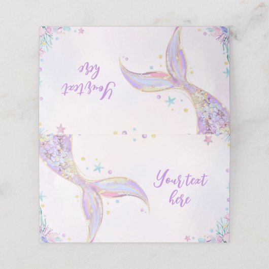 Zeemeermin onder het Zee Verjaardagsfeestje Food T Plaatskaartje (Buitenkant ongevouwen)