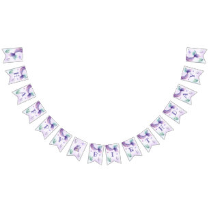 Zeemeermin Onder het zee verjaardagsfeestje Vlaggetjes