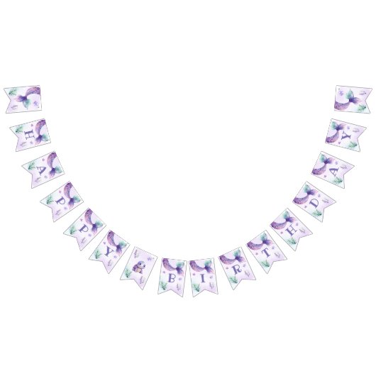 Zeemeermin Onder het zee verjaardagsfeestje Vlaggetjes (Alle)