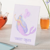 Zeemeermin Onder het Zee Verjaardagsfeestje Zoete  Reclamebord Met Voetstuk (Insitu)