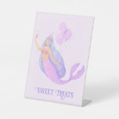 Zeemeermin Onder het Zee Verjaardagsfeestje Zoete  Reclamebord Met Voetstuk (Voorkant)