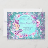 Zeemeermin onder het Zee Verjaardagsfeestuitnodigi Kaart (Voorkant)