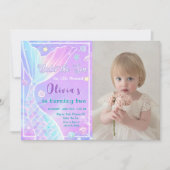 Zeemeermin onder het Zee Verjaardagsfotouitnodigin Kaart (Voorkant)