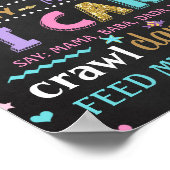 Zeemeermin Onder het zee verjaardagskarkbord Poster (Hoek)