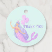 Zeemeermin Onder het Zee Verjaardagsmeisje Blauw D Bedankjes Labels (Achterkant)