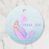 Zeemeermin Onder het Zee Verjaardagsmeisje Blauw D Bedankjes Labels (Achterkant)