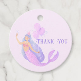 Zeemeermin Onder het Zee Verjaardagsmeisje Dank u Bedankjes Labels
