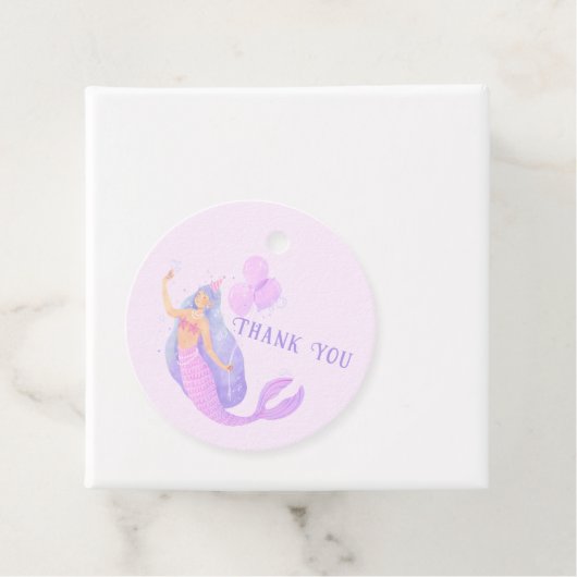 Zeemeermin Onder het Zee Verjaardagsmeisje Dank u Bedankjes Labels (In situ)