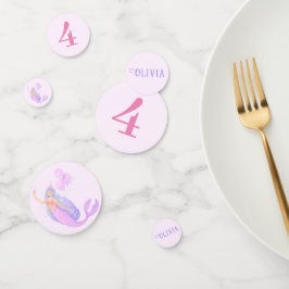 Zeemeermin Onder het Zee Verjaardagsmeisje Leeftij Confetti