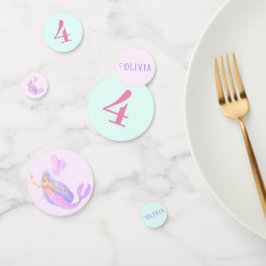 Zeemeermin Onder het Zee Verjaardagsmeisje Leeftij Confetti