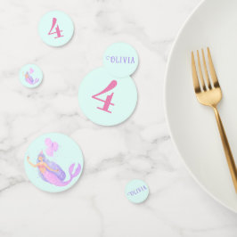 Zeemeermin Onder het Zee Verjaardagsmeisje Leeftij Confetti