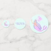 Zeemeermin Onder het Zee Verjaardagsmeisje Leeftij Confetti (Achterkanten)