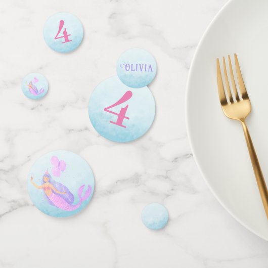 Zeemeermin Onder het Zee Verjaardagsmeisje Leeftij Confetti (Groep)