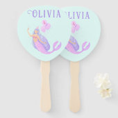 Zeemeermin Onder het Zee Verjaardagsmeisje Leeftij Handwaaier (Voorkant en achterkant)