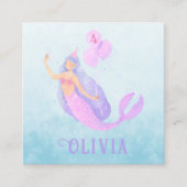 Zeemeermin Onder het Zee Verjaardagsmeisje Leeftij Informatiekaartje (Voorkant)