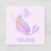 Zeemeermin Onder het Zee Verjaardagsmeisje Leeftij Informatiekaartje (Voorkant)