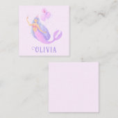 Zeemeermin Onder het Zee Verjaardagsmeisje Leeftij Informatiekaartje (Voorkant / Achterkant)