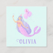 Zeemeermin Onder het Zee Verjaardagsmeisje Leeftij Informatiekaartje (Voorkant)