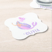 Zeemeermin Onder het Zee Verjaardagsmeisje Leeftij Kartonnen Onderzetters (Gekanteld)