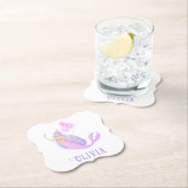 Zeemeermin Onder het Zee Verjaardagsmeisje Leeftij Kartonnen Onderzetters (Insitu)