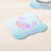 Zeemeermin Onder het Zee Verjaardagsmeisje Leeftij Kartonnen Onderzetters (Gekanteld)