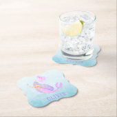 Zeemeermin Onder het Zee Verjaardagsmeisje Leeftij Kartonnen Onderzetters (Insitu)