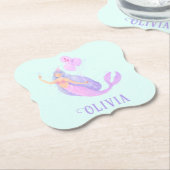 Zeemeermin Onder het Zee Verjaardagsmeisje Leeftij Kartonnen Onderzetters (Gekanteld)