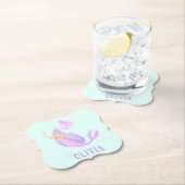 Zeemeermin Onder het Zee Verjaardagsmeisje Leeftij Kartonnen Onderzetters (Insitu)