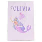 Zeemeermin Onder het Zee Verjaardagsmeisje Leeftij Medium Cadeauzakje (Voorkant)