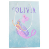 Zeemeermin Onder het Zee Verjaardagsmeisje Leeftij Medium Cadeauzakje (Voorkant)