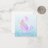 Zeemeermin Onder het Zee Verjaardagsmeisje Leeftij Notitiekaartje (Voorkant / Achterkant in situ)