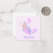 Zeemeermin Onder het Zee Verjaardagsmeisje Leeftij Notitiekaartje (Voorkant / Achterkant in situ)