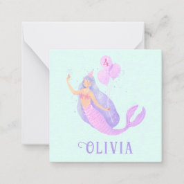 Zeemeermin Onder het Zee Verjaardagsmeisje Leeftij Notitiekaartje