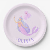 Zeemeermin Onder het Zee Verjaardagsmeisje Leeftij Papieren Bordje (Voorkant)