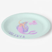 Zeemeermin Onder het Zee Verjaardagsmeisje Leeftij Papieren Bordje (Gekanteld)