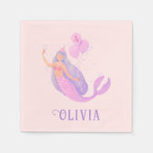 Zeemeermin Onder het Zee Verjaardagsmeisje Leeftij Servet (Voorkant)