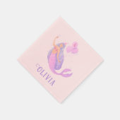 Zeemeermin Onder het Zee Verjaardagsmeisje Leeftij Servet (Hoek)