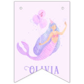 Zeemeermin Onder het Zee Verjaardagsmeisje Leeftij Vlaggetjes (Eerste vlag)