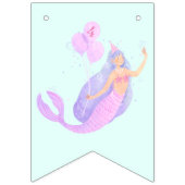 Zeemeermin Onder het Zee Verjaardagsmeisje Leeftij Vlaggetjes (Eerste vlag)